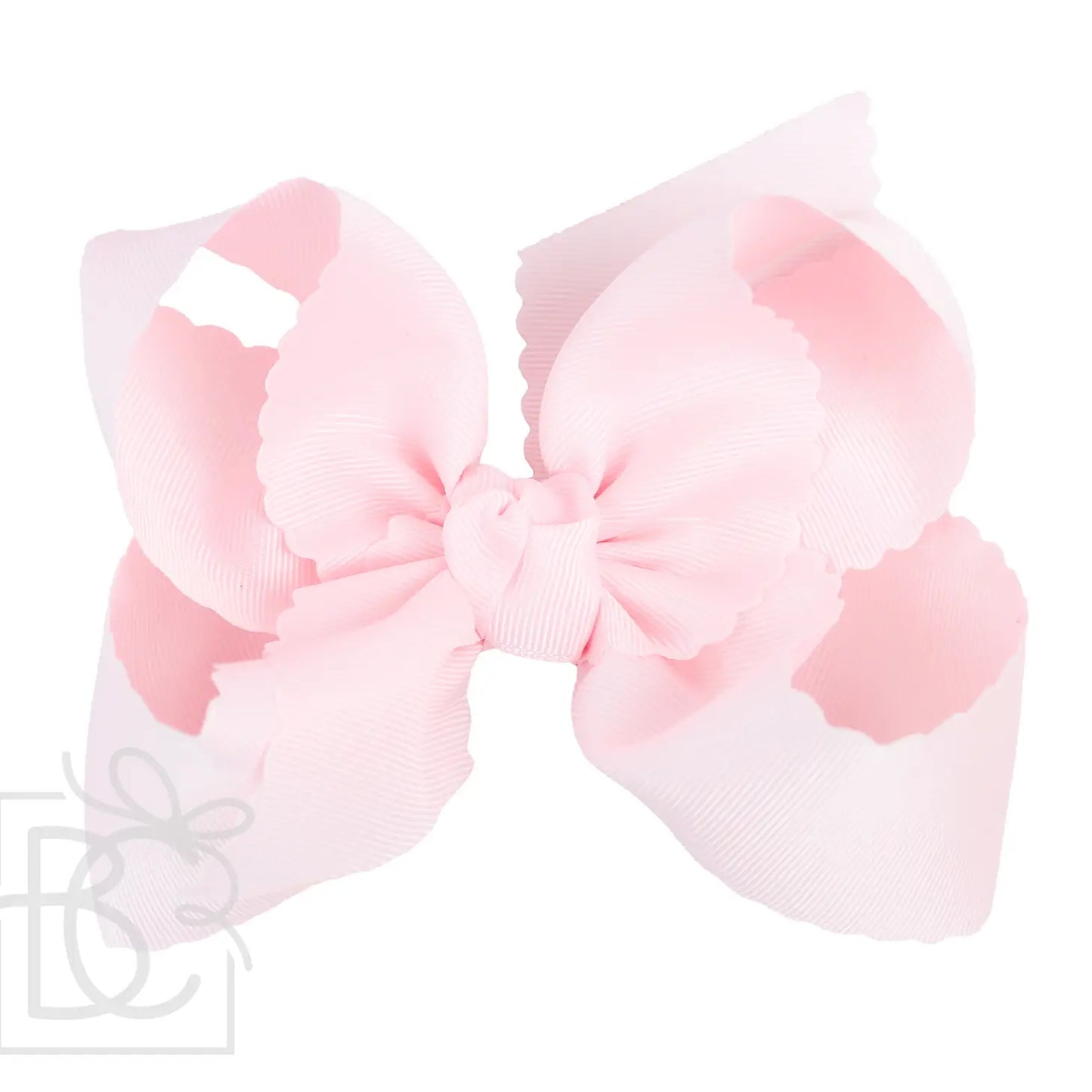 XL Scalloped Edge Bow in Powder Pink  - Doodlebug's Children's Boutique