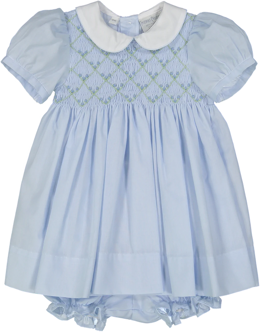 Rosebud Diamond Smocked Dress  - Doodlebug's Children's Boutique
