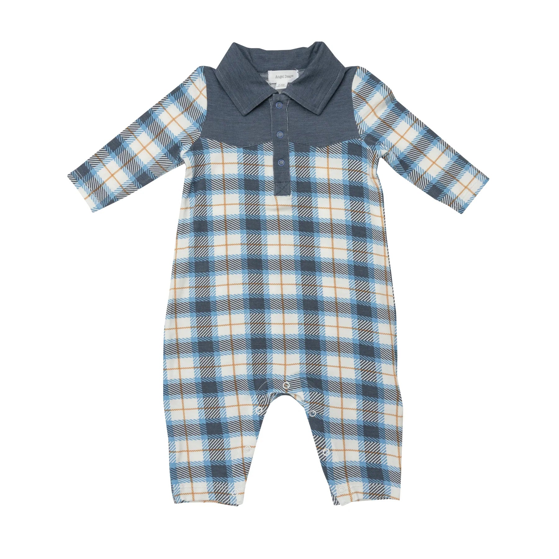 Cowboy Romper in Fall Flannel Plaid  - Doodlebug's Children's Boutique