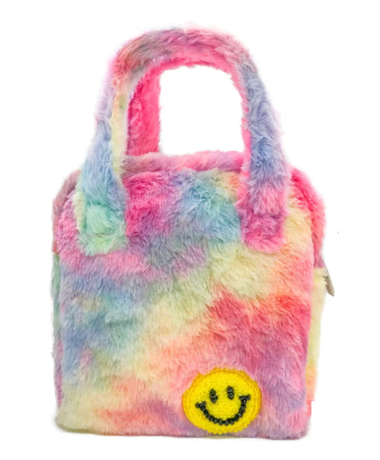 Tie Dye Faux Fur Smile Bag  - Doodlebug's Children's Boutique