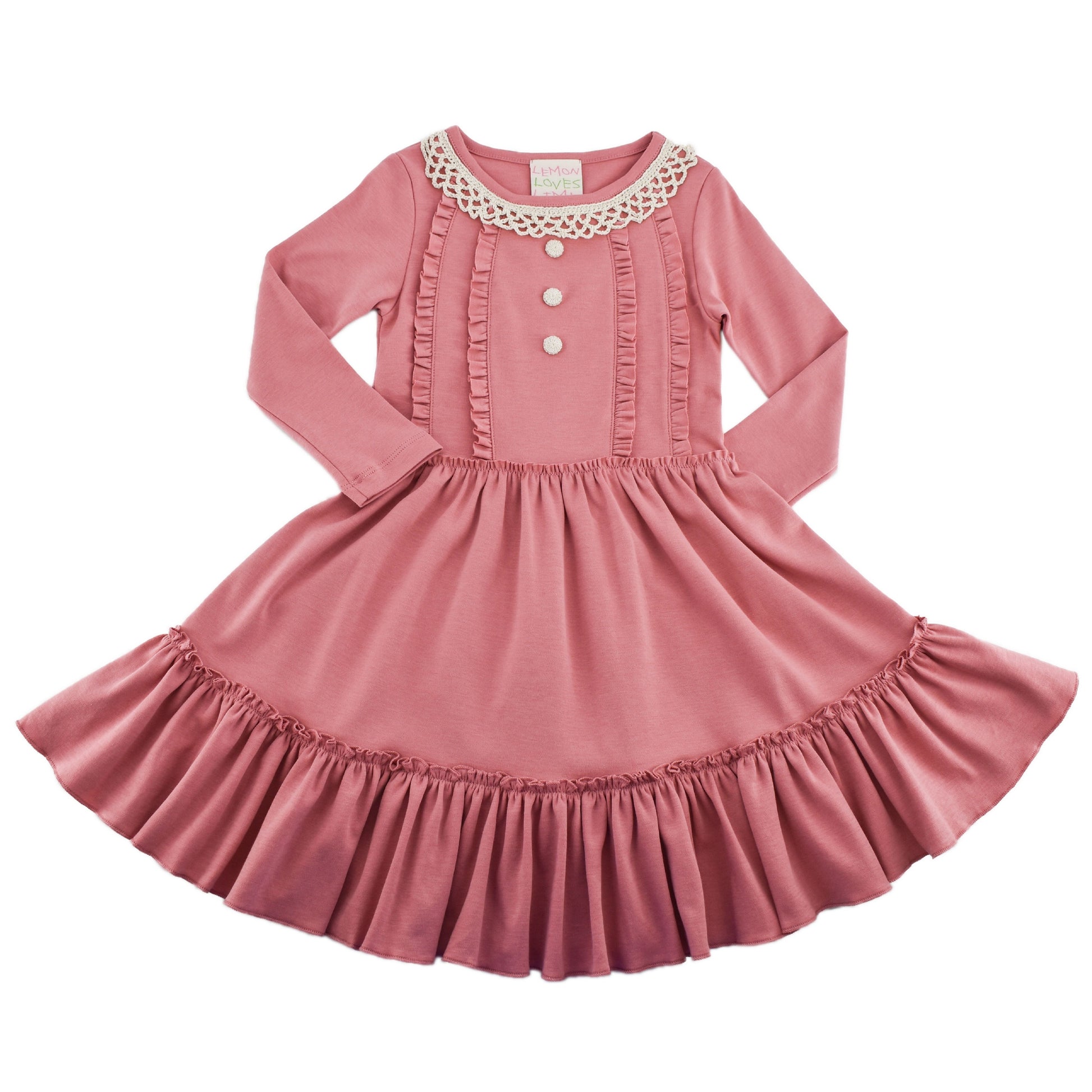 Genteel Dress in Mauve Glow  - Doodlebug's Children's Boutique