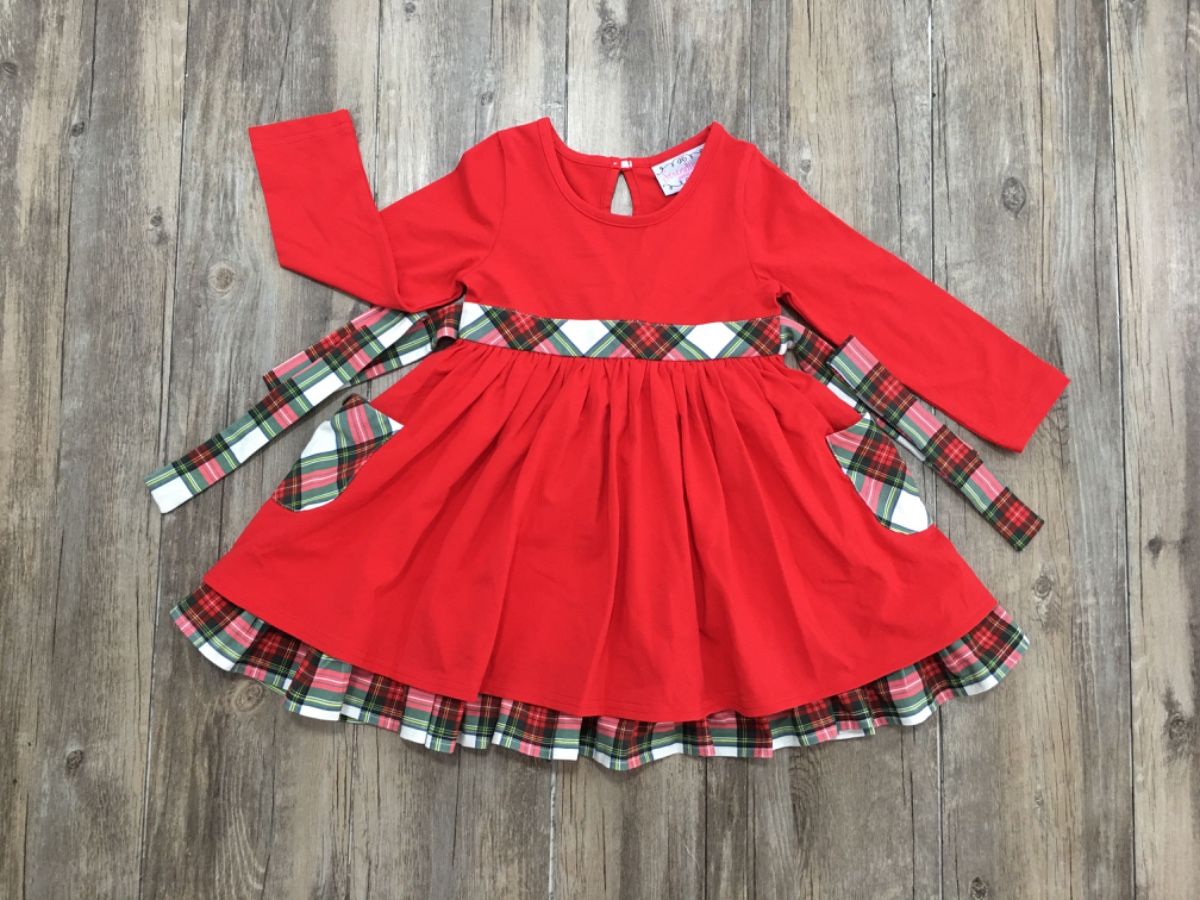 Winter Plaid Tiered Pocket Dress  - Doodlebug's Children's Boutique