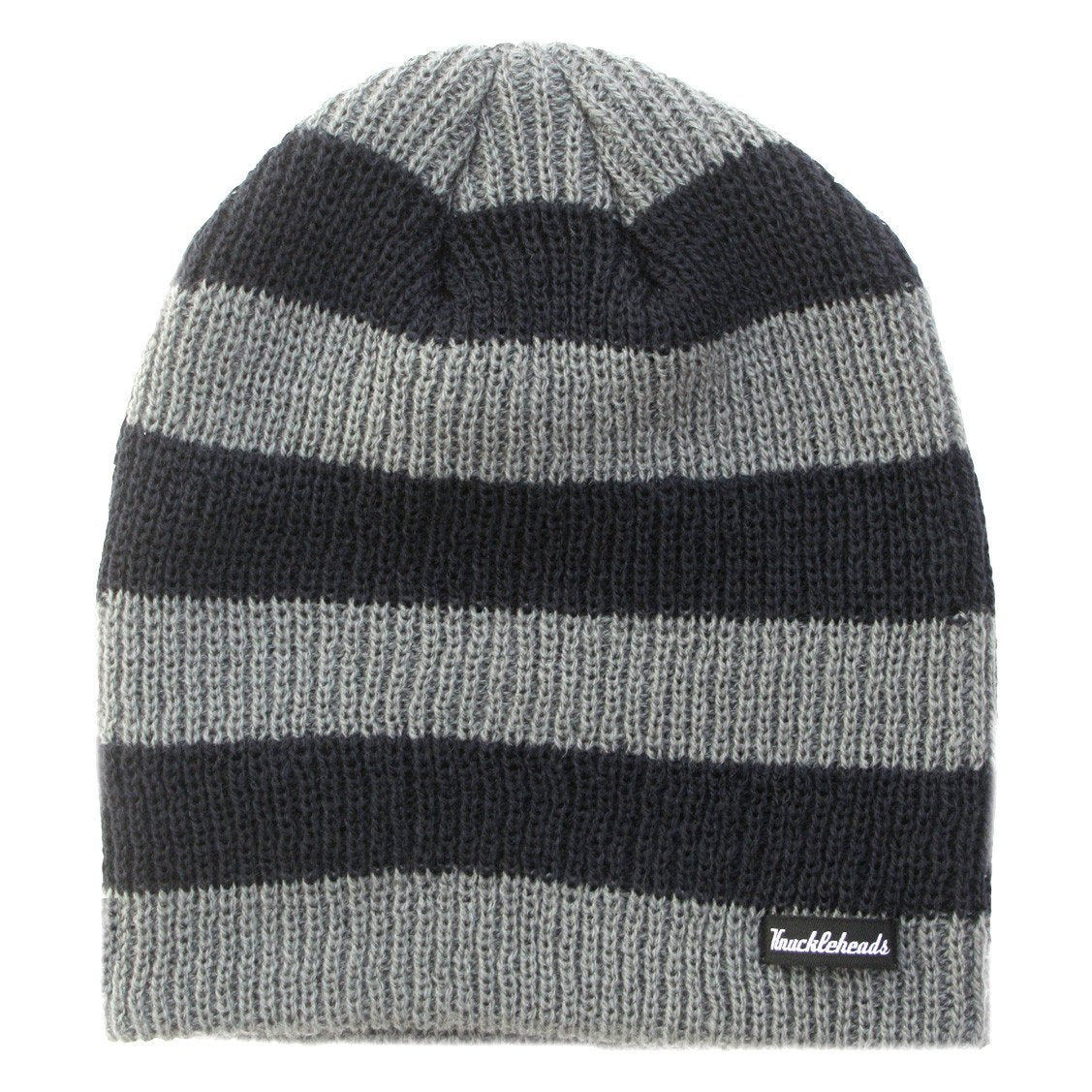 Black and Grey Stripes Slouchy Beanie  - Doodlebug's Children's Boutique