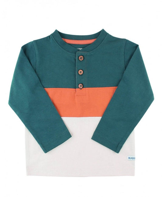 Twilight and Cider Color Block Henley Tee  - Doodlebug's Children's Boutique