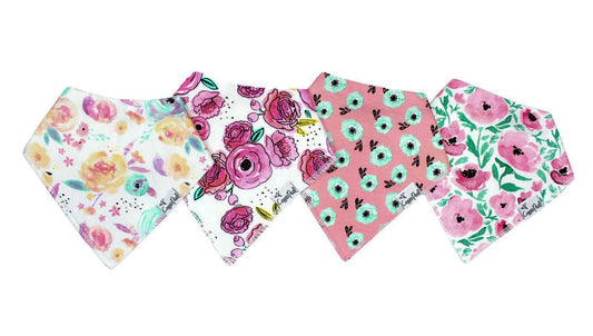 Bloom 4 Pack Bandana Bibs  - Doodlebug's Children's Boutique