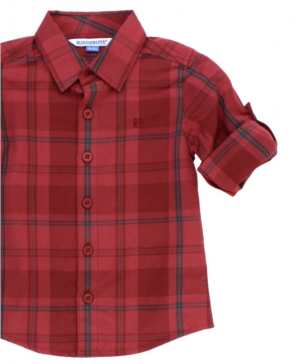 Noel Plaid Button Down Shirt  - Doodlebug's Children's Boutique