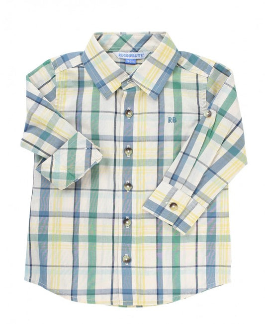 Sawyer Plaid Button Down Shirt  - Doodlebug's Children's Boutique