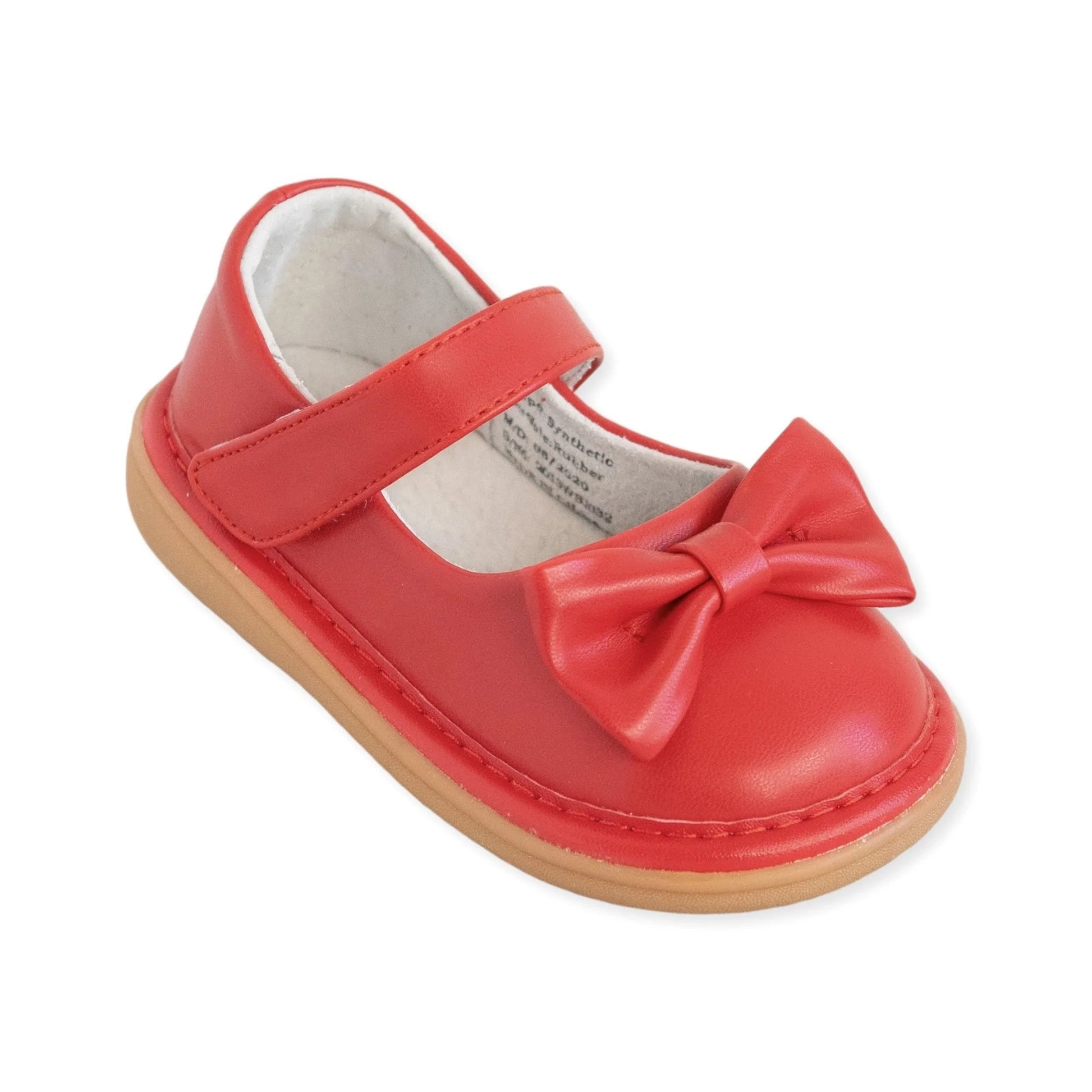 Red Bow Squeaker Shoe  - Doodlebug's Children's Boutique