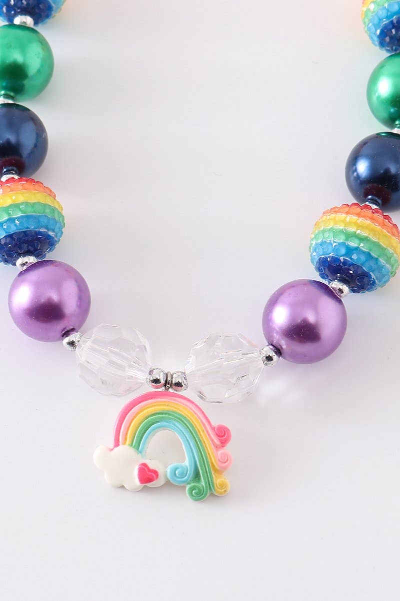 Rainbow Chunky Necklace  - Doodlebug's Children's Boutique
