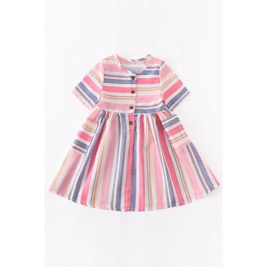 Color Stripe Twirl Dress  - Doodlebug's Children's Boutique