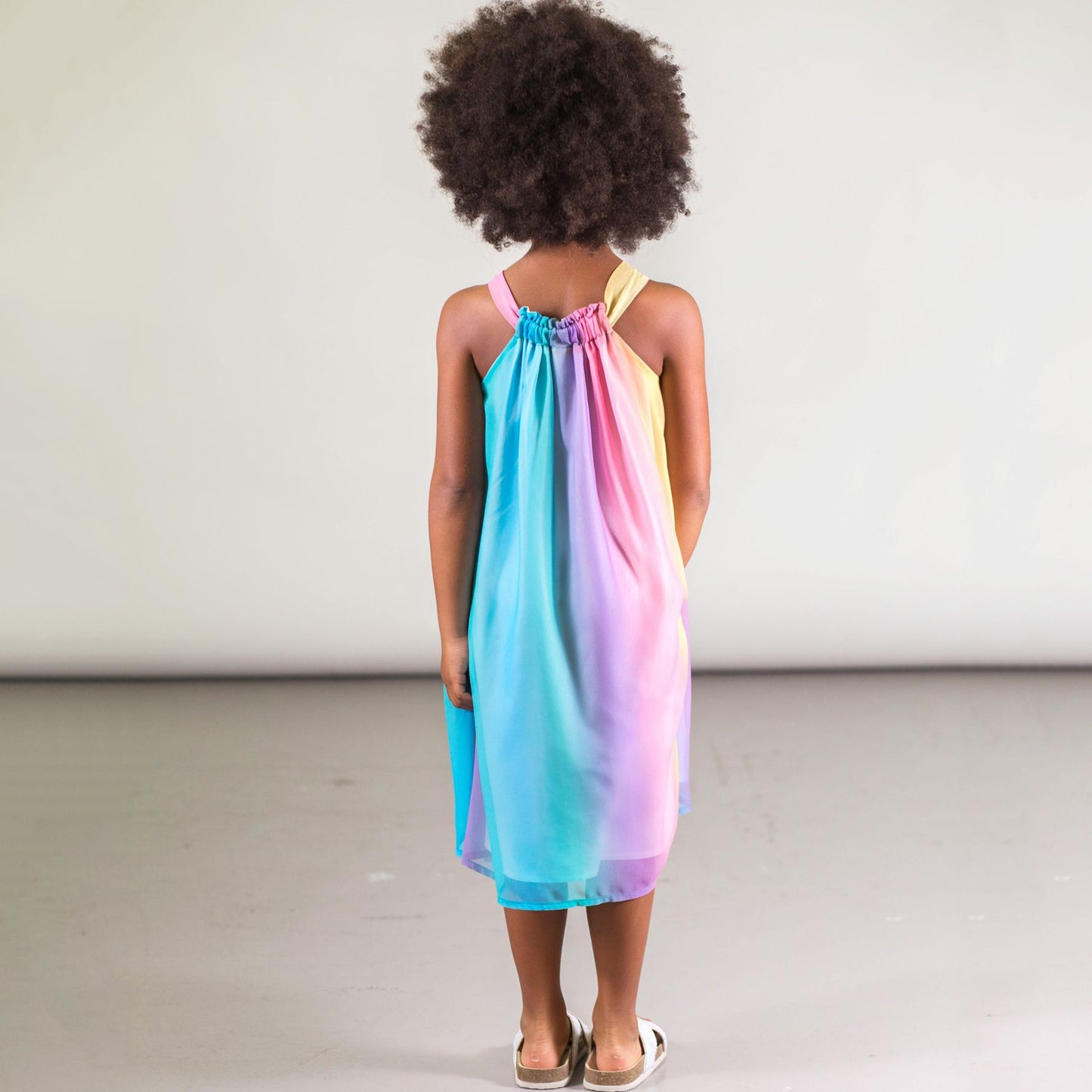 Rainbow Chiffon Dress  - Doodlebug's Children's Boutique
