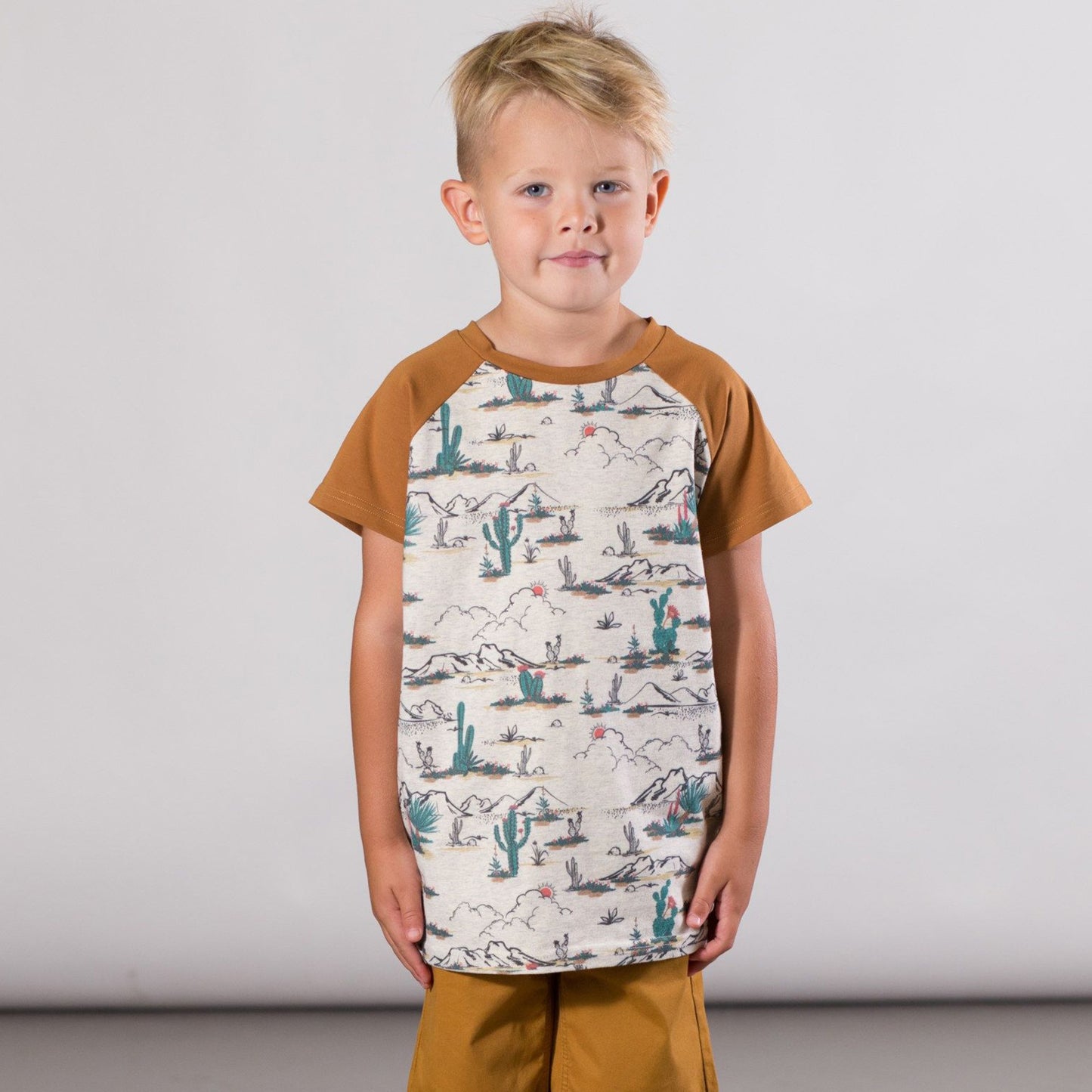 Cactus Raglan Jersey Pocket T Shirt  - Doodlebug's Children's Boutique