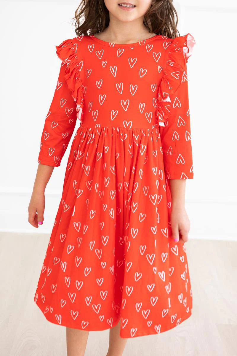 Roses are Red Ruffle Twirl Dress  - Doodlebug's Children's Boutique