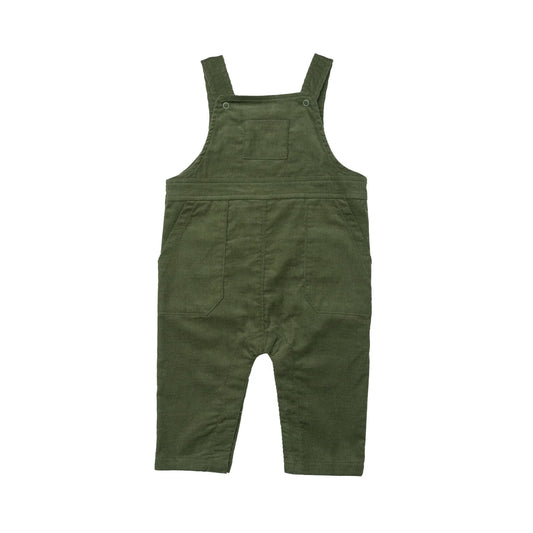 Cotton Corduroy Overalls in Chive  - Doodlebug's Children's Boutique