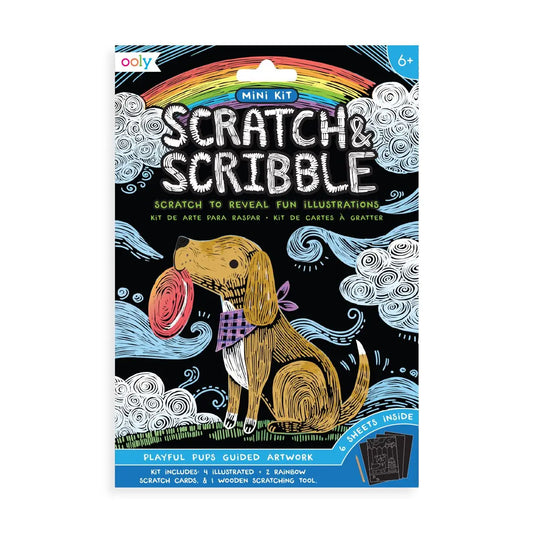 Playful Pups Mini Scratch & Scribble Art Kit  - Doodlebug's Children's Boutique