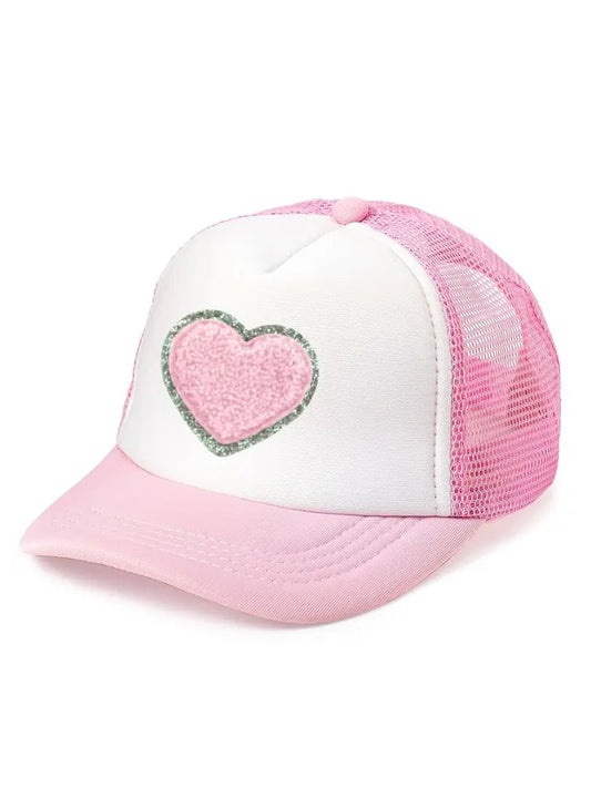 Heart Patch Trucker Hat  - Doodlebug's Children's Boutique