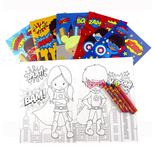 Superhero Coloring Book with Crayons  - Doodlebug's Children's Boutique