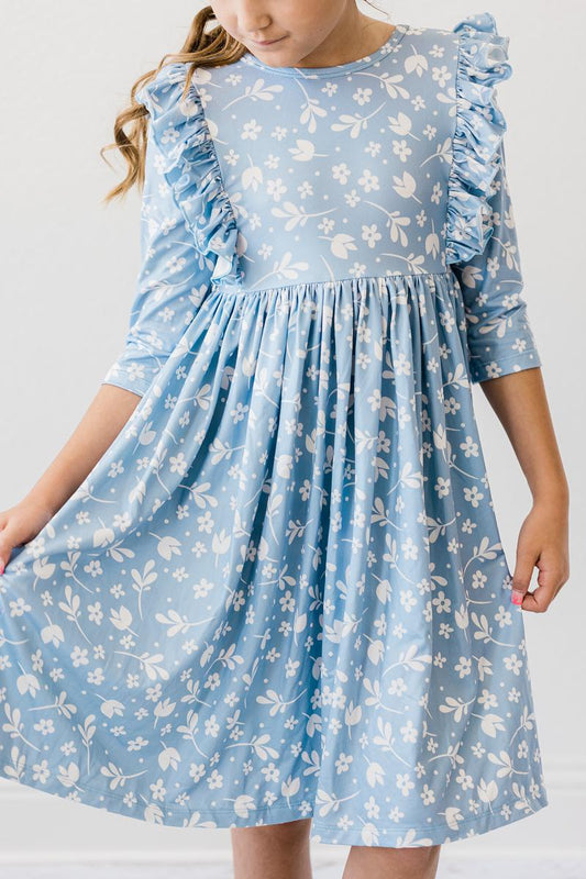 Bluebell Ruffle Twirl Dress  - Doodlebug's Children's Boutique