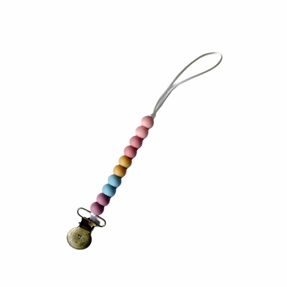 Petite Molly Paci and Toy Clip in Dusty Pink  - Doodlebug's Children's Boutique