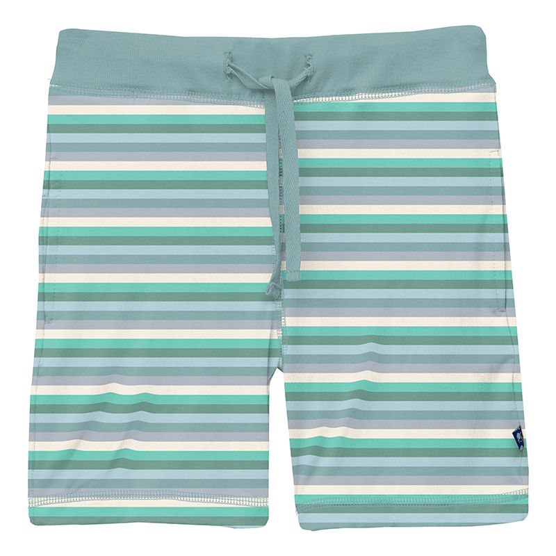 Print Basic Jersey Shorts in April Showers Stripe  - Doodlebug's Children's Boutique