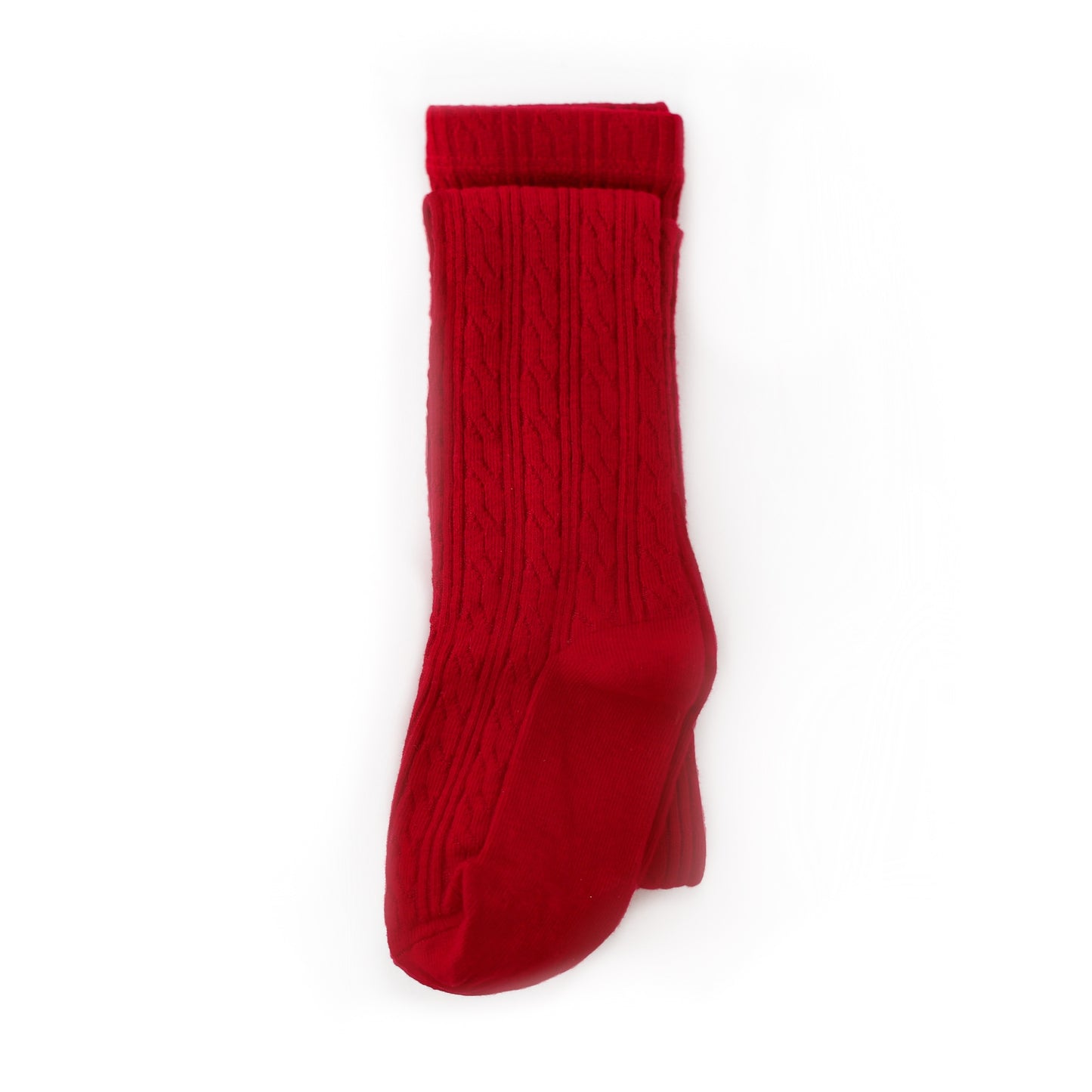 Cable Knit Tights in True Red  - Doodlebug's Children's Boutique