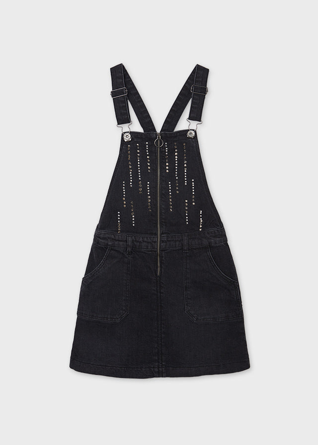 Black Denim Overall Skirt  - Doodlebug's Children's Boutique