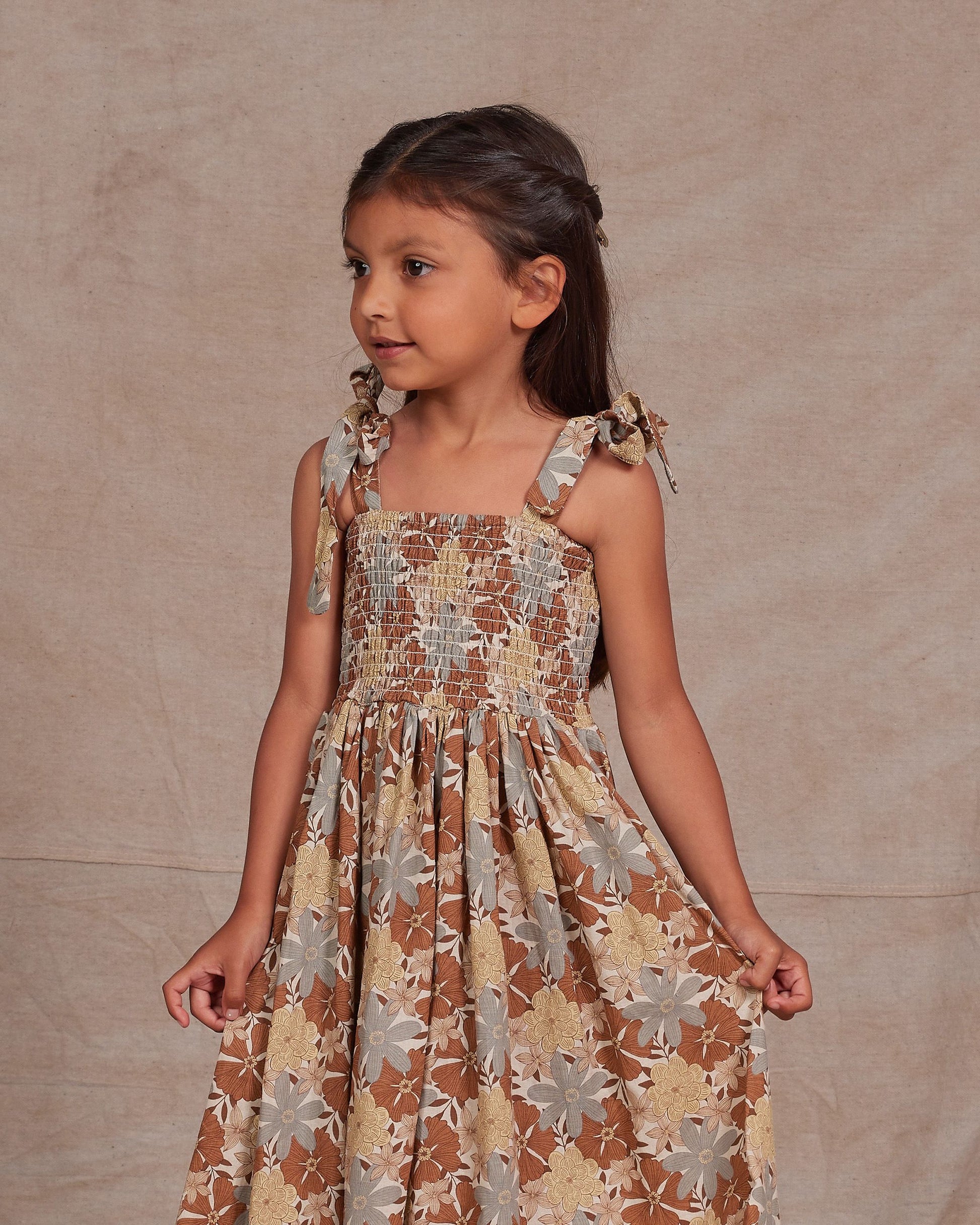 Ivy Dress in Safari Floral  - Doodlebug's Children's Boutique