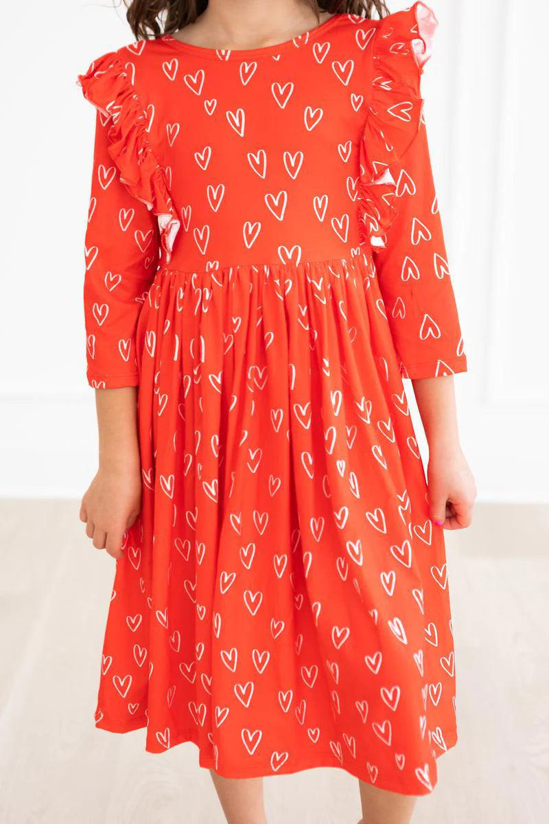 Roses are Red Ruffle Twirl Dress  - Doodlebug's Children's Boutique