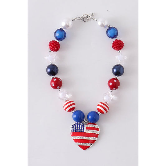 Patriotic Chunky Necklace  - Doodlebug's Children's Boutique