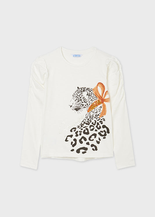Leopard Puff Sleeve Shirt  - Doodlebug's Children's Boutique
