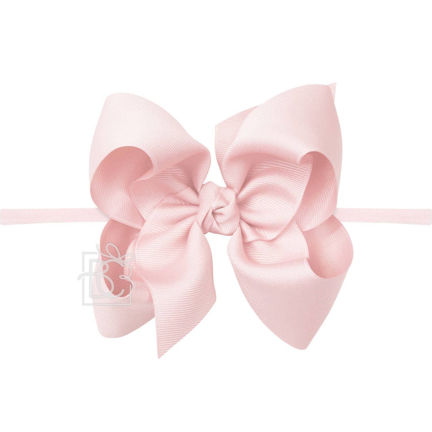 Nylon Headband with Huge Bow in Light Pink  - Doodlebug's Children's Boutique