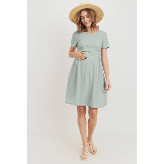 Sage Swiss Dot Dress  - Doodlebug's Children's Boutique