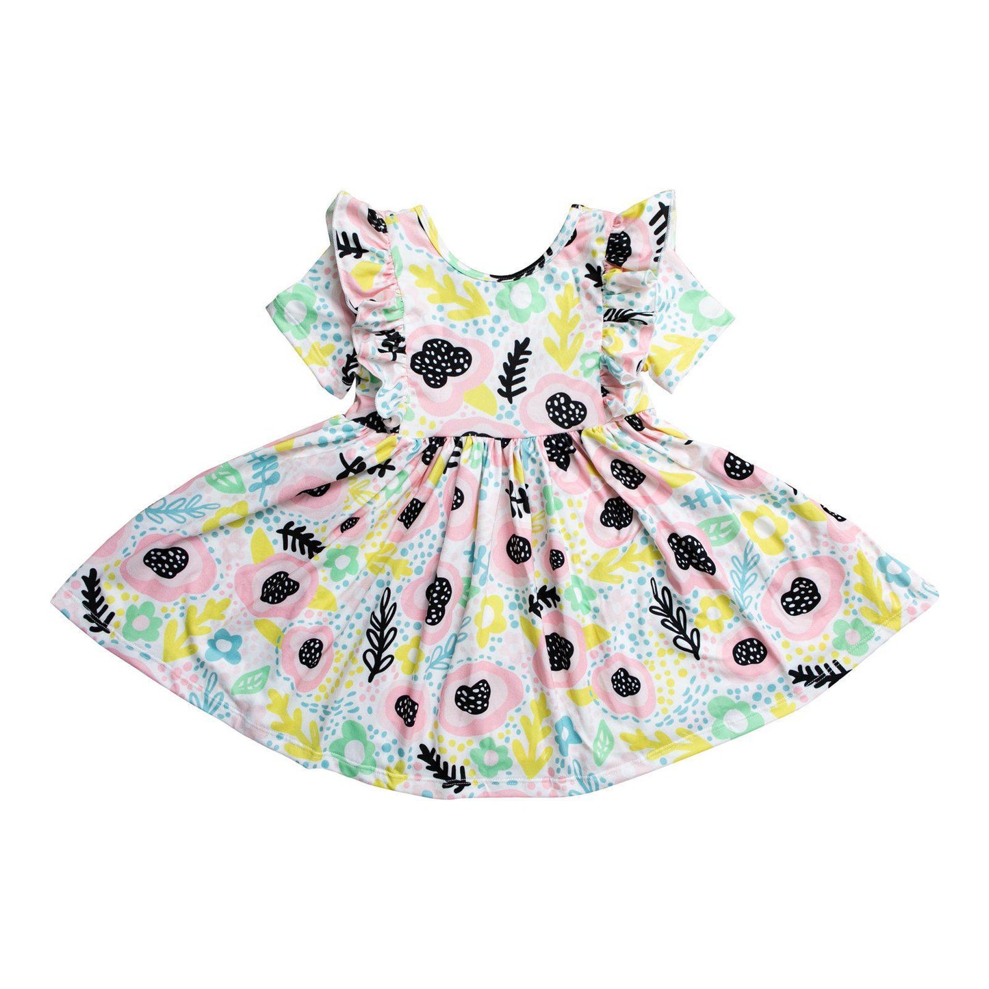 Pastel Posy Ruffle Twirl Dress  - Doodlebug's Children's Boutique