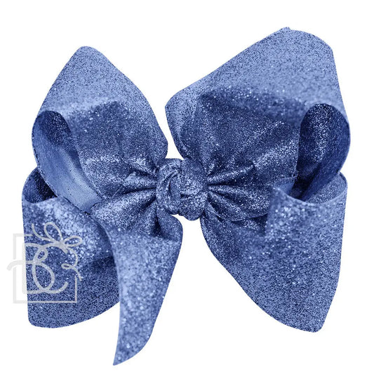Huge Glitter  Bow in Copen  - Doodlebug's Children's Boutique