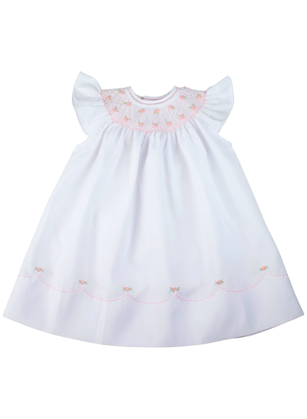Pearl Flower Fly Sleeve Bishop Dress  - Doodlebug's Children's Boutique