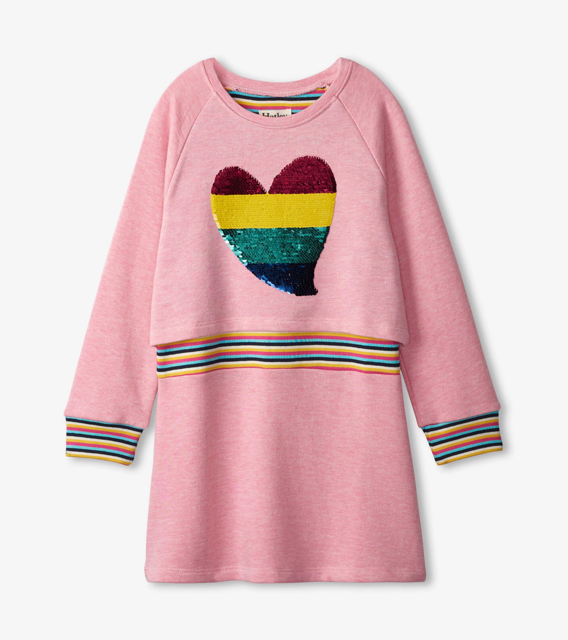 Rainbow Heart Flip Sequin Dress  - Doodlebug's Children's Boutique