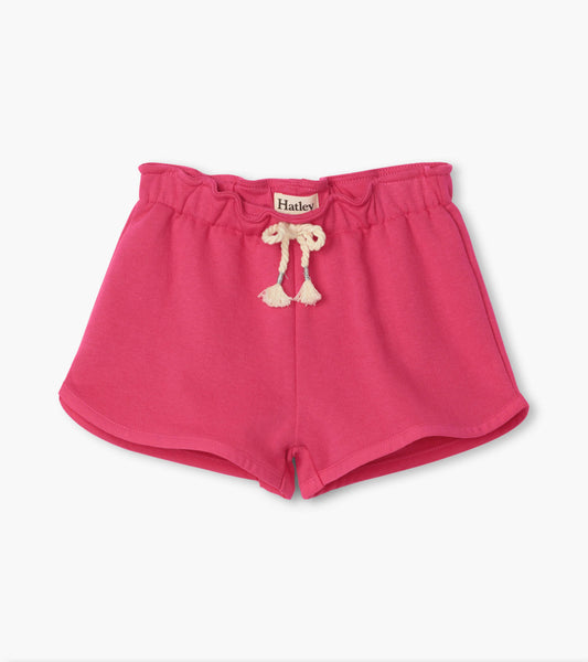 Fuchsia Paper Bag Shorts  - Doodlebug's Children's Boutique