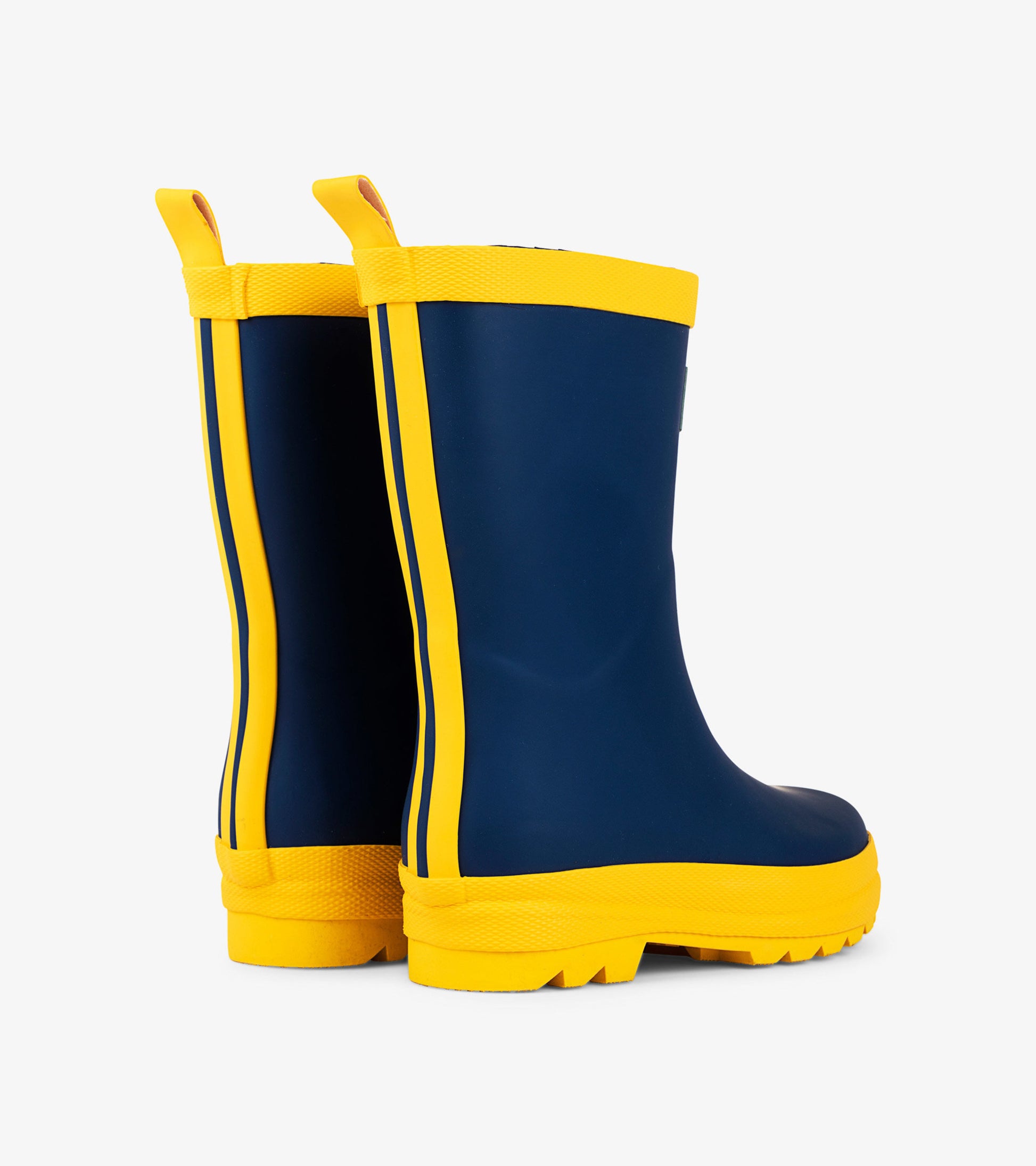 Matte Rain Boots in Navy and Yellow  - Doodlebug's Children's Boutique