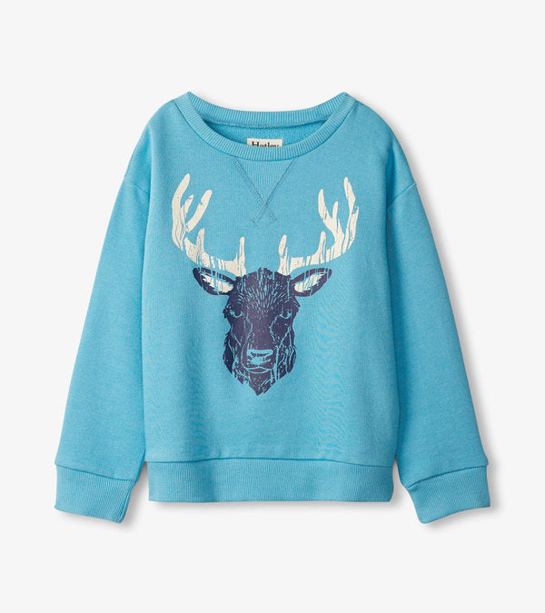 Blue Stag Pullover Sweatshirt  - Doodlebug's Children's Boutique