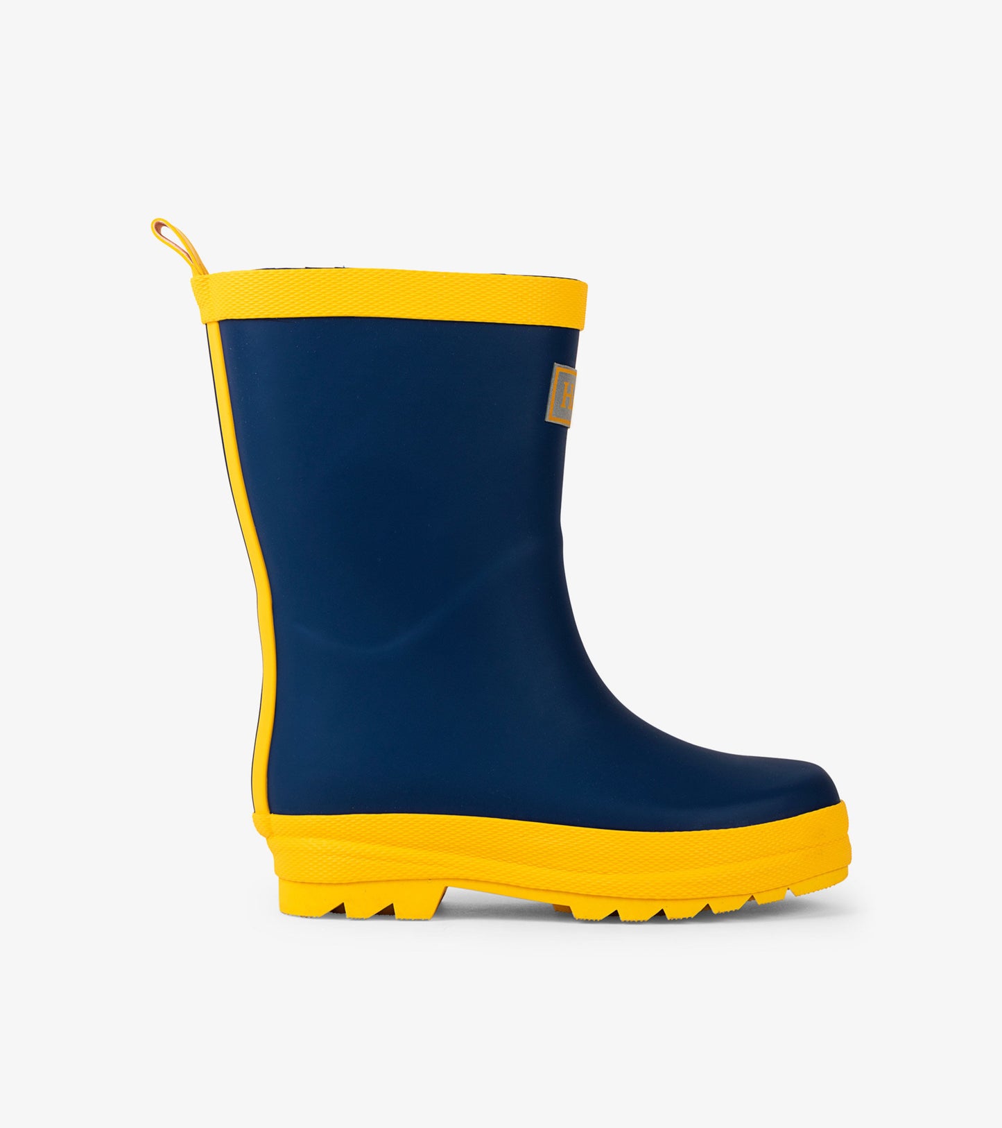 Matte Rain Boots in Navy and Yellow  - Doodlebug's Children's Boutique