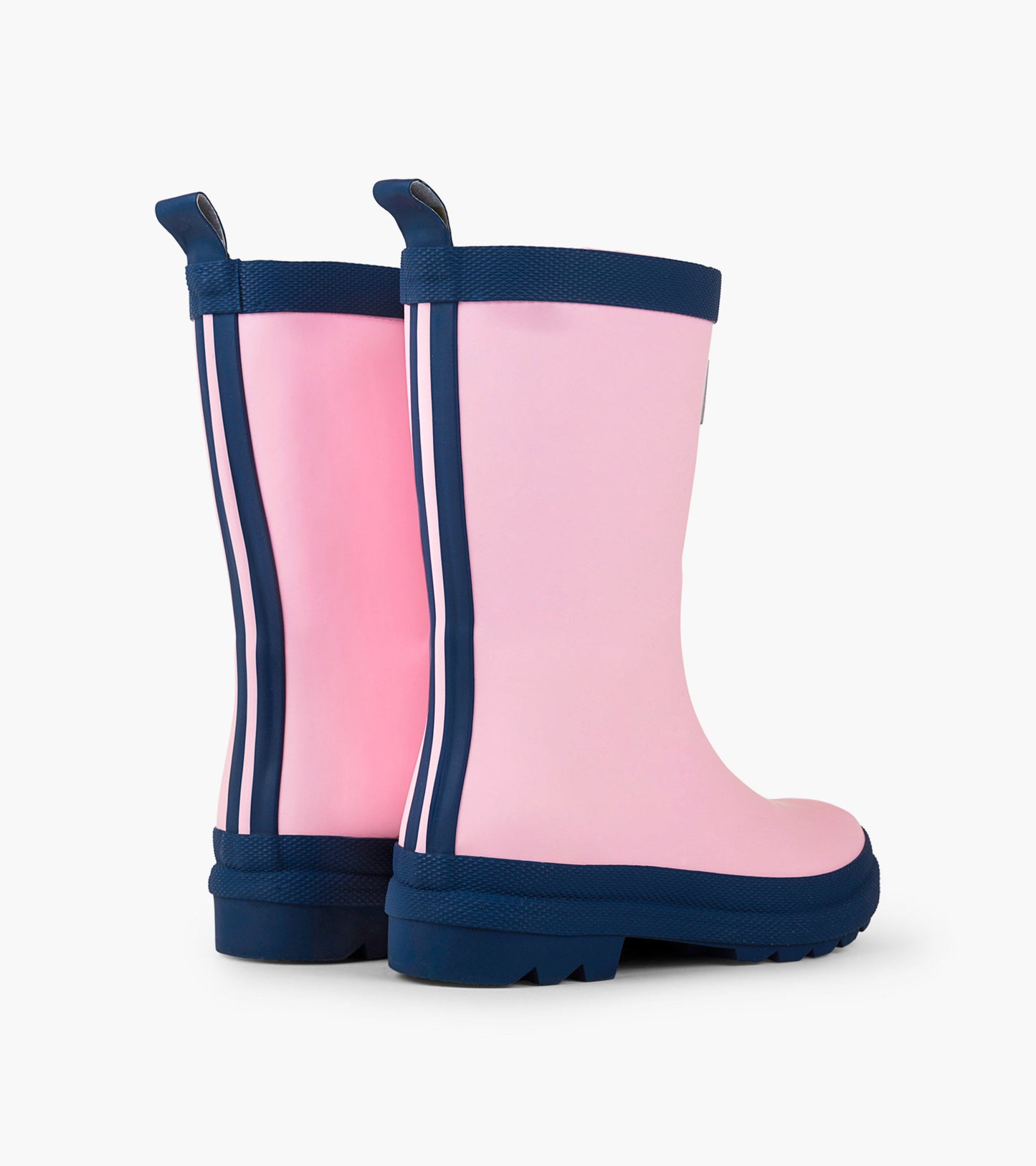 Matte Rain Boots in Pink and Navy  - Doodlebug's Children's Boutique