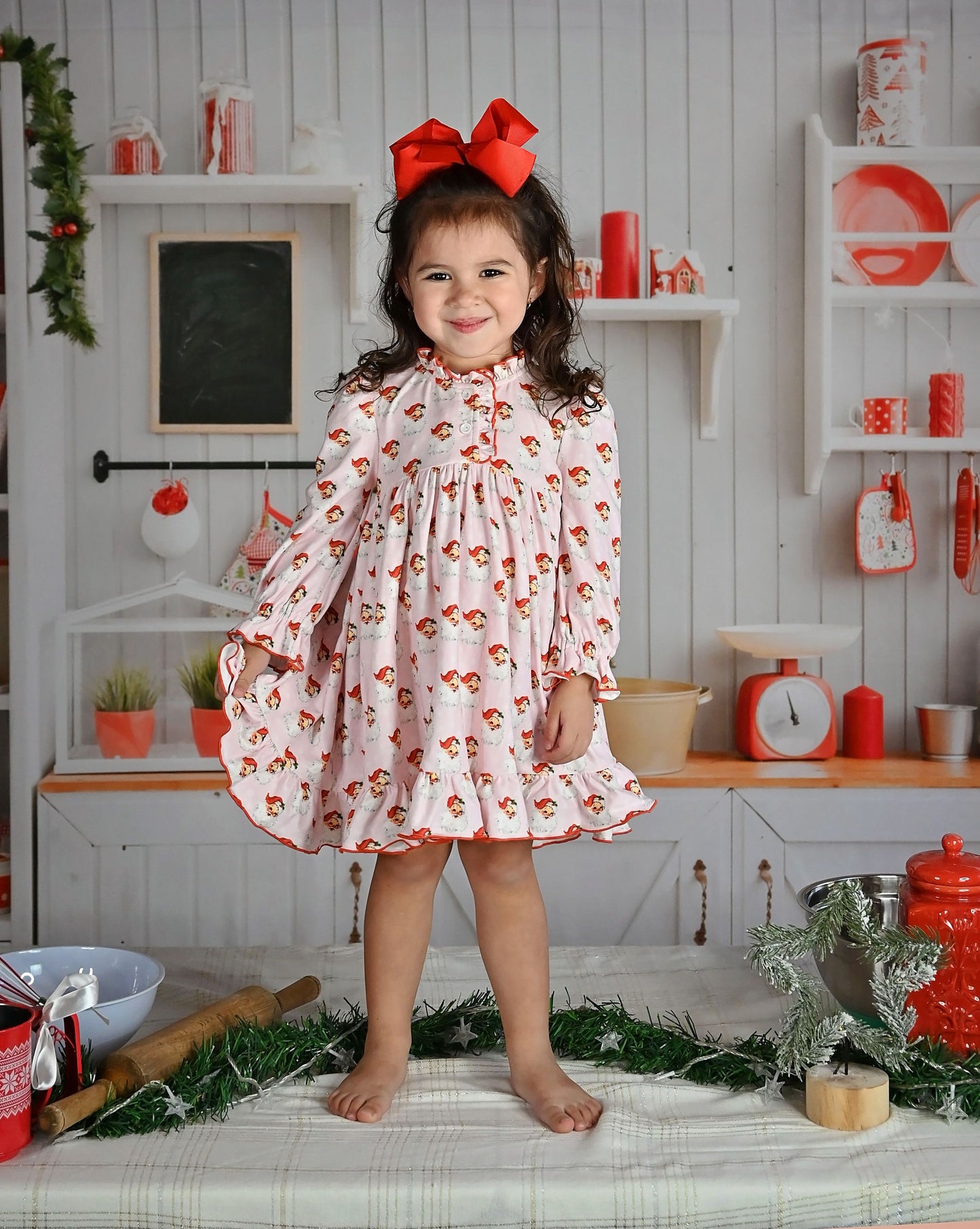 Pink Santa Night Gown  - Doodlebug's Children's Boutique