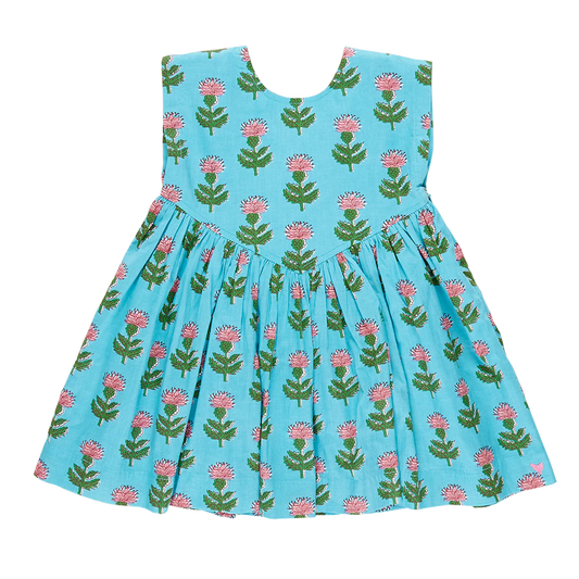 Gracie Dress in Blue Cornflower  - Doodlebug's Children's Boutique
