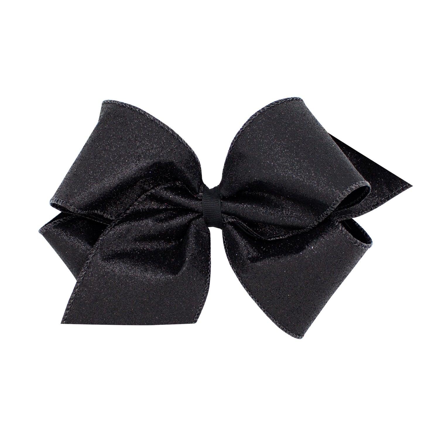 King Party Glitter Hair Bow in Black  - Doodlebug's Children's Boutique