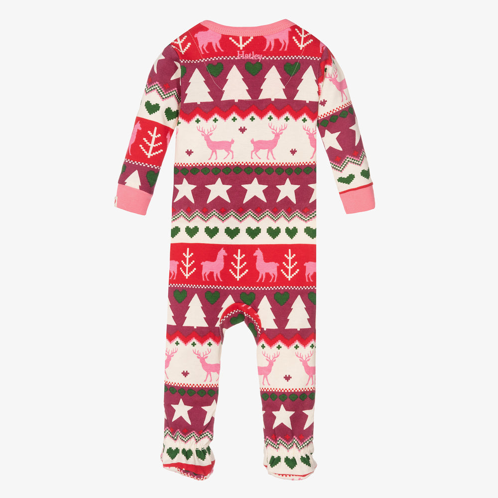 Holiday Fair Isle Organic Cotton Footie  - Doodlebug's Children's Boutique