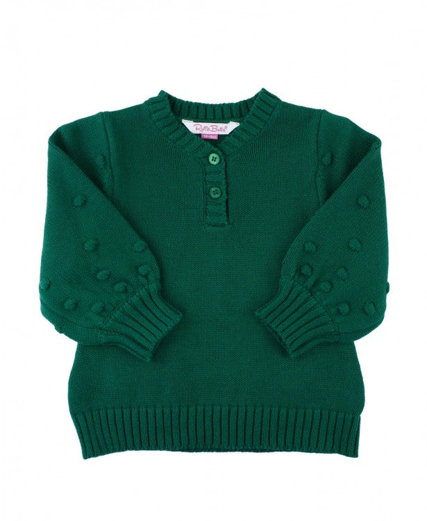 Evergreen V Neck Bobble Sweater  - Doodlebug's Children's Boutique