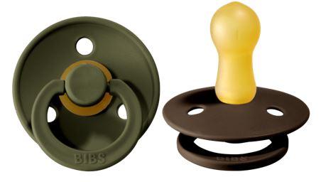 BIBS Pacifier Two Pack in Hunter Green and Dark Oak  - Doodlebug's Children's Boutique
