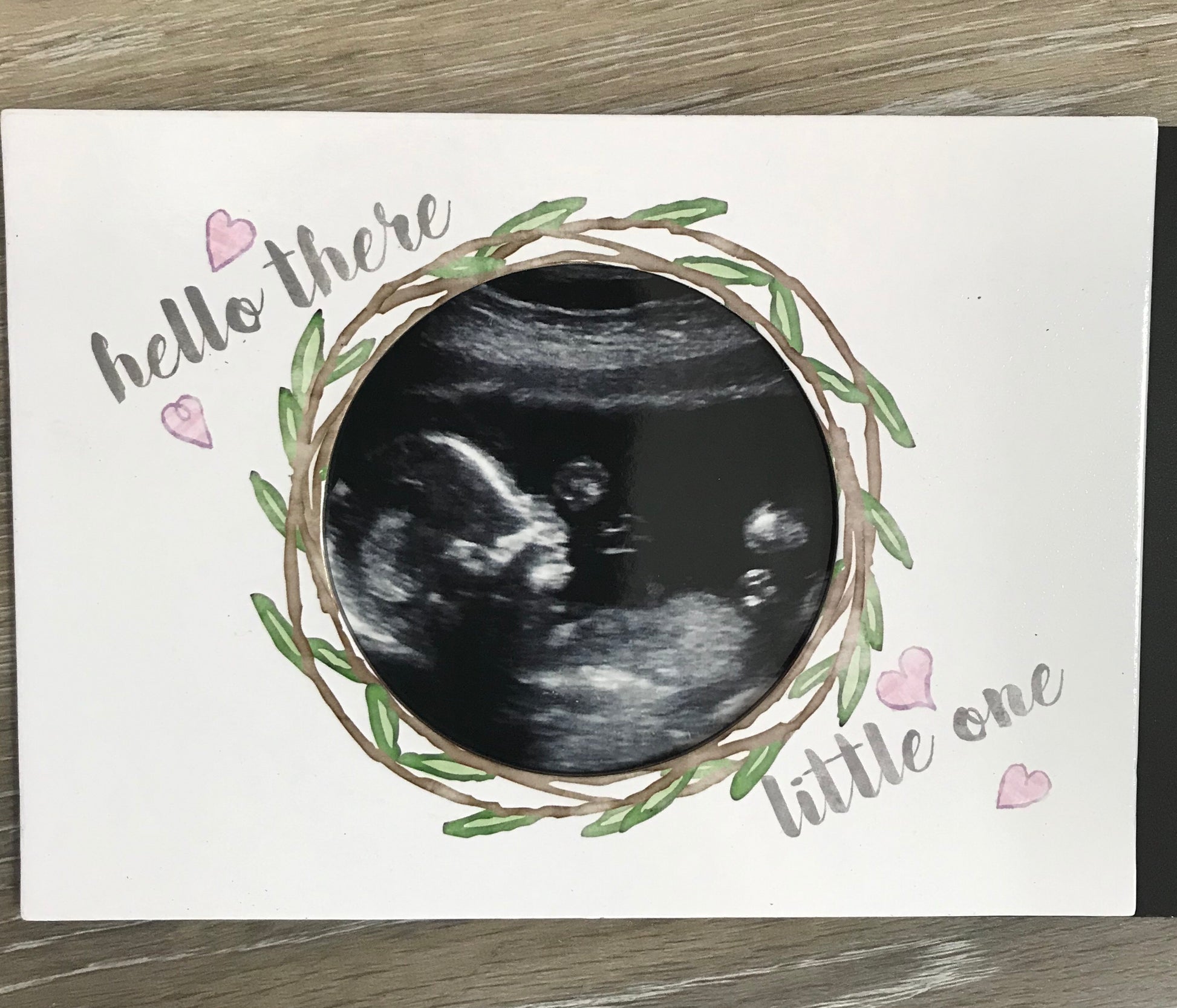 Magnetic Ultrasound Photo Frame - Wreath Hello There Little One  - Doodlebug's Children's Boutique