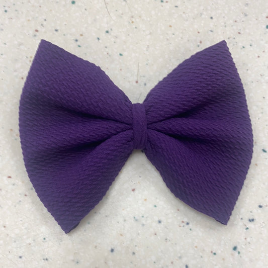 Purple Bow on Clip  - Doodlebug's Children's Boutique
