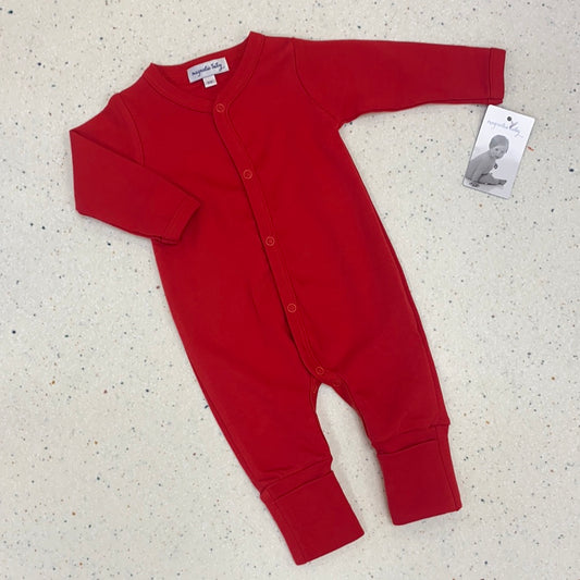 Solid Red Basics Playsuit  - Doodlebug's Children's Boutique